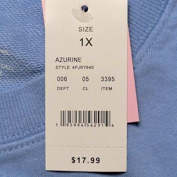 Zoe + Live Women's Rose Cropped Graphic Sweatshirt Sz 1X - Picture 7 of 8